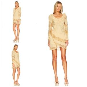 NWT LoveShackFancy Angora Mini Dress in Nougat